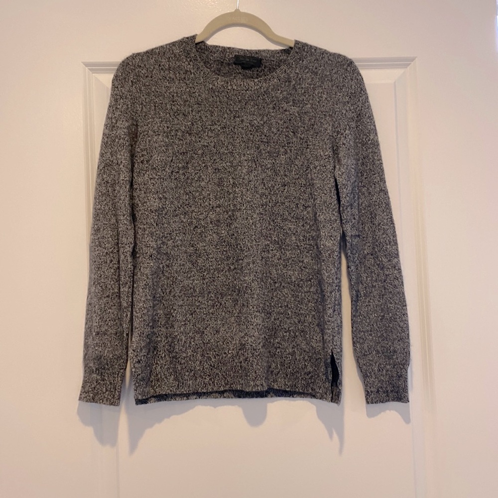 100% light and dark grey cashmere sweater from Saks.